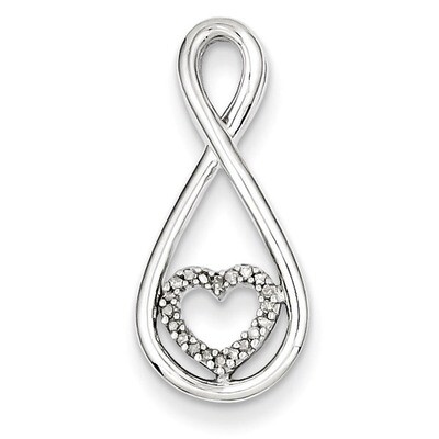 Heart in Teardrop Pendant Sterling Silver with Diamonds QDX220, MPN: QDX220, 818050010715