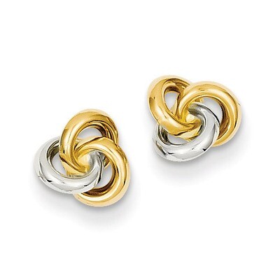 Love Knot Earrings 14K Gold &amp; Rhodium YE145, MPN: YE145, 191101635403