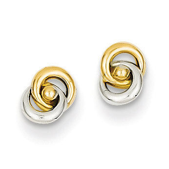 Love Knot Earrings 14K Gold &amp; Rhodium YE138, MPN: YE138, 191101635366