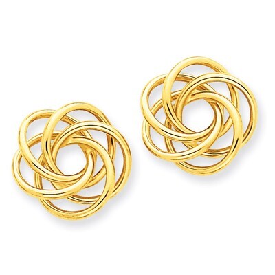 Love Knot Post Earrings 14k Gold Polished T564, MPN: T564, 191101371899
