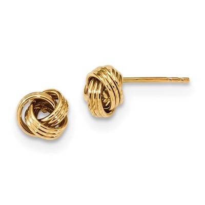 Love knot Post Earrings 14k Gold Polished TL1052, MPN: TL1052, 191101170478