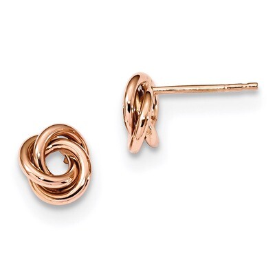 Polished Love Knot Post Earrings 14k Rose Gold TL1078R, MPN: TL1078R, 191101145513