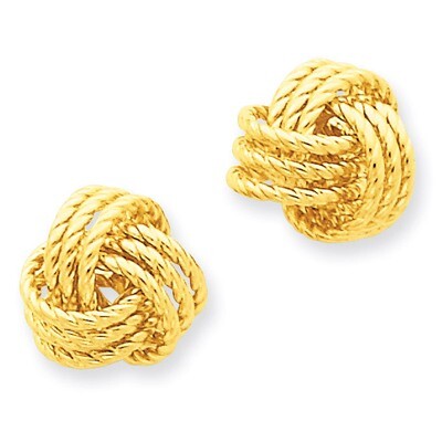 Twisted Love Knot Post Earrings 14k Gold Polished T571, MPN: T571, 886774562247
