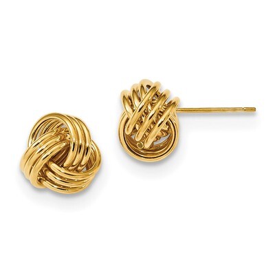 Triple Love Knot Post Earrings 14k Gold Polished TL1050, MPN: TL1050, 191101055676