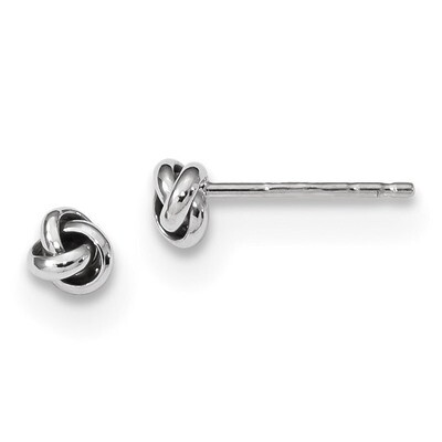 Polished Love Knot Post Earrings 14k white Gold TL1044, MPN: TL1044, 191101144325