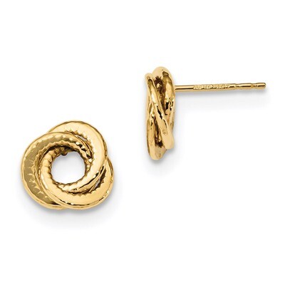 Love Knot Post Earrings 14k Gold Polished TL1080, MPN: TL1080, 191101146718