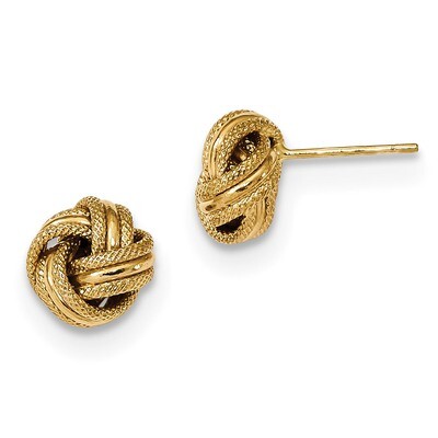 Textured Triple Love Knot Earrings 14k Gold Polished TL1058, MPN: TL1058, 191101058592