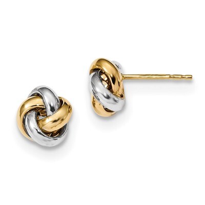Polished Love Knot Post Earrings 14k Two-Tone Gold TL1056TT, MPN: TL1056TT, 191101143946