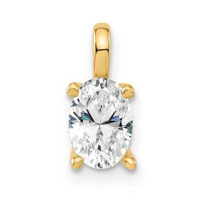 6.45X4.55mm Oval Lab Grown Diamond Si1/Si2, G H I, Solitaire Pendantan 14k Gold PM8799-050-YLG, MPN…