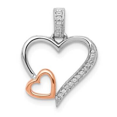 Rose Gold 1/20Ct. Diamond Double Hearts Pendant 14k White Gold PM4905-005-WRA, MPN: PM4905-005-WRA,…