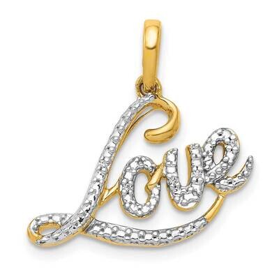 Plated .02Ct. Diamond Love Pendant 14k Gold Rhodium PM4940-002-YA, MPN: PM4940-002-YA, 883957302867