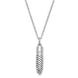 Lined Bullet Ash Holder 18 Inch Necklace Sterling Silver Antiqued QSX695, MPN: QSX695, 886774090450