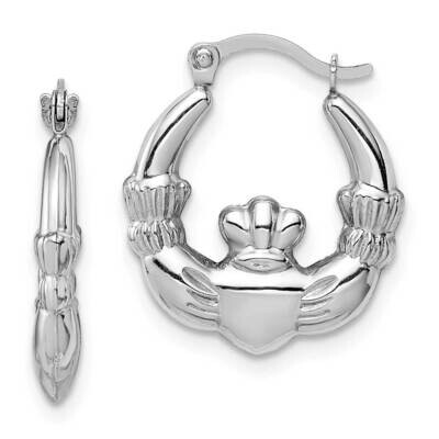 Claddagh Hoop Earrings 14k White Gold TC1012, MPN: TC1012, 886774030517