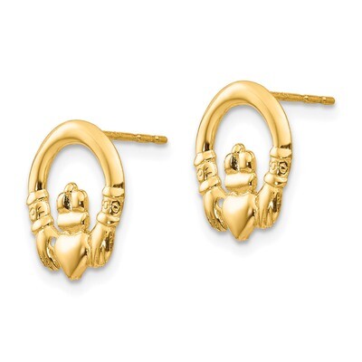 Claddagh Post Earrings - 14k Gold SE2209 by Madi K, MPN: SE2209, 883957003825