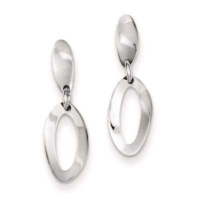 Oval Dangle Post Earrings Sterling Silver Polished QE8984, MPN: QE8984, 886774750118