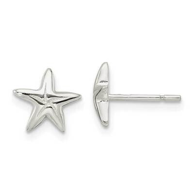 Starfish Post Earrings Sterling Silver Polished QE16480, MPN: QE16480, 196904165584