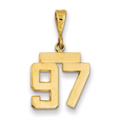 Number 97 Charm 14k Gold Small Polished SP97, MPN: SP97, 883957318820