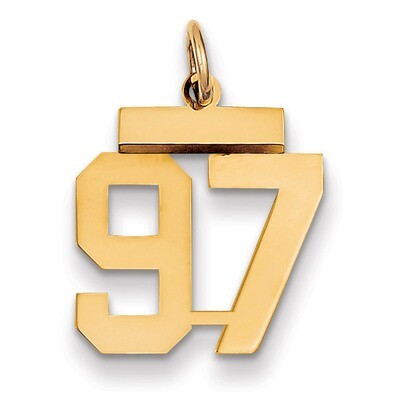 Number 97 Charm 14k Gold Small Polished LS97, MPN: LS97, 883957034249