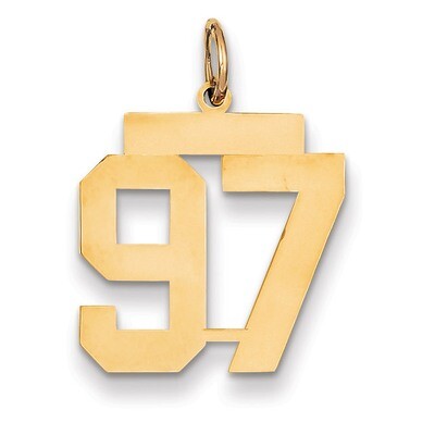 Number 97 Charm 14k Gold Medium Polished LM97, MPN: LM97, 883957219530