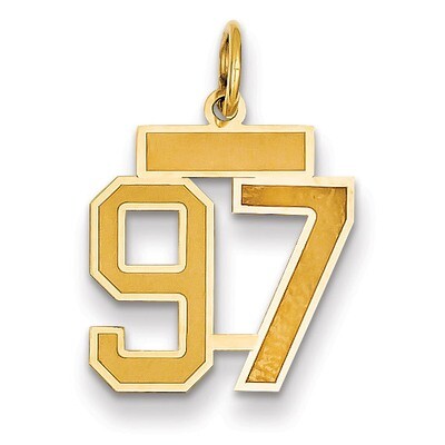 Number 97 Charm 14k Gold Small Satin  LSS97, MPN: LSS97, 883957070711