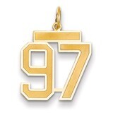 Number 97 Charm 14k Gold Medium Satin LSM97, MPN: LSM97, 883957076560