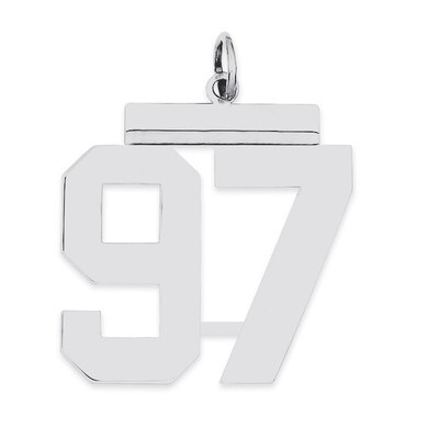 Charm Number 97 Polished Sterling Silver Large QPL97, MPN: QPL97, 191101281471