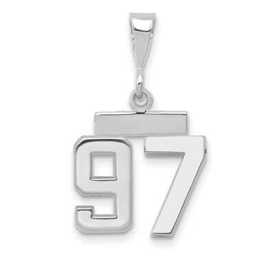Number 97 Charm 14k White Gold Polished Small WSP97, MPN: WSP97, 196904074480