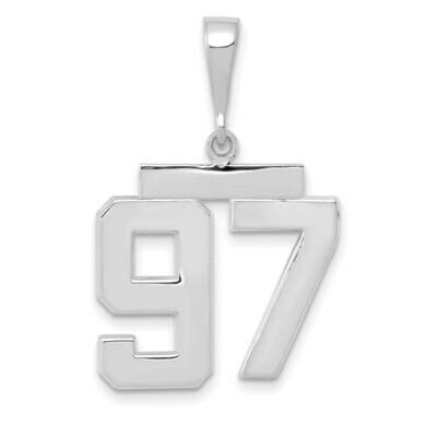 Number 97 Charm 14k White Gold Polished Medium WMP97, MPN: WMP97, 196904075333