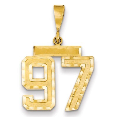 Number 97 Charm 14k Gold Medium Diamond-cut  MN97, MPN: MN97, 883957140094