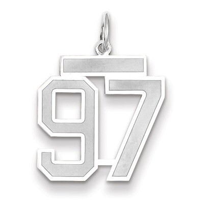 Number 97 Charm Medium Satin 14k white Gold WSM97, MPN: WSM97, 883957079592