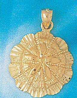 Dazzlers Jewelry Sand Dollar Sea urchins Pendant Necklace Charm Bracelet in Yellow, White or Rose G…