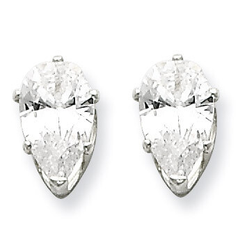 8x5 Pear Diamond Stud Earrings Sterling Silver QE7541, MPN: QE7541, 883957561677
