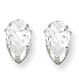6x4 Pear Diamond Stud Earrings Sterling Silver QE7540, MPN: QE7540, 883957536972