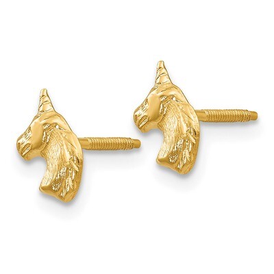 Unicorn Post Earrings - 14k Gold GK578 by Madi K, MPN: GK578, 886774998916