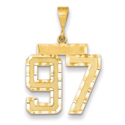 Number 97 Charm 14k Gold Large Diamond-cut LN97, MPN: LN97, 883957123264