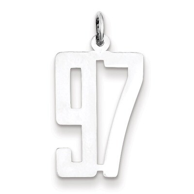 Charm Number 97 Elongated Pol Sterling Silver Small QES97, MPN: QES97, 191101274220