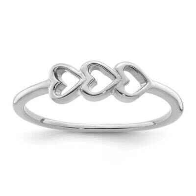 Hearts Ring Sterling Silver Rhodium Plated QR6879, MPN: QR6879, 886774012605