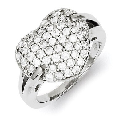 Heart Ring Sterling Silver Diamond QR4220, MPN: QR4220, 883957038940