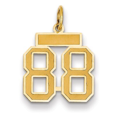 Number 88 Charm 14k Gold Small Satin  LSS88, MPN: LSS88, 883957070490