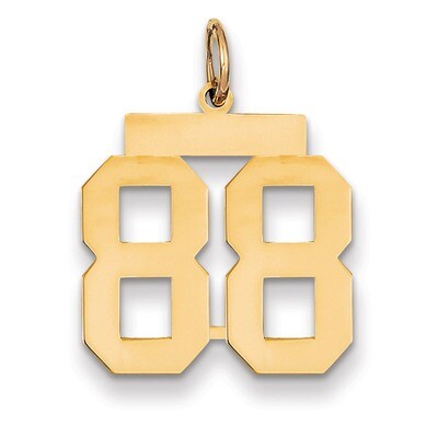 Number 88 Charm 14k Gold Medium Polished LM88, MPN: LM88, 883957138749