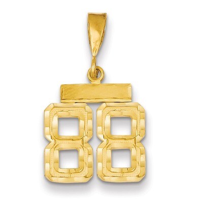 Number 88 Charm 14k Gold Small Diamond-cut SN88, MPN: SN88, 883957111278