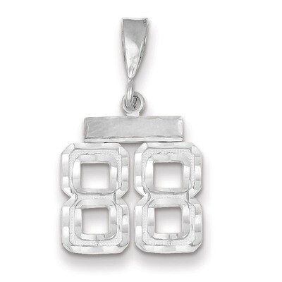 Number 88 Charm Small Diamond -cut 14k white Gold WSN88, MPN: WSN88, 883957118338