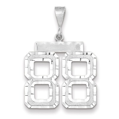 Number 88 Charm 14k white Gold Large Diamond -cut WLN88, MPN: WLN88, 883957124643