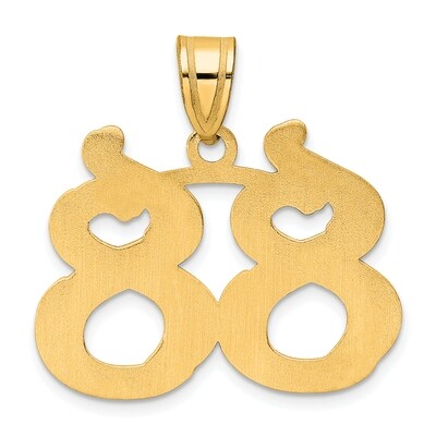 Number 88 Pendant 14k Gold Polished Etched AEN88, MPN: AEN88, 196904080443