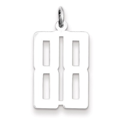 Number 88 Pendant Sterling Silver Elongated Polished QES88, MPN: QES88, 883957461014