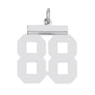 Pendant Number 88 Polished Sterling Silver Medium QMS88, MPN: QMS88, 191101278600