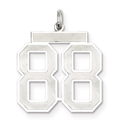 Pendant Number 88 Satin Sterling Silver Large QPP88, MPN: QPP88, 191101282270