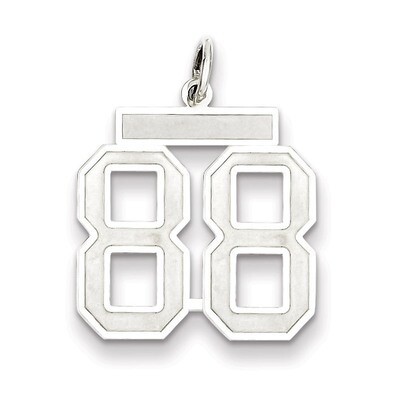 Pendant Number 88 Satin Sterling Silver Medium QPM88, MPN: QPM88, 883957127651