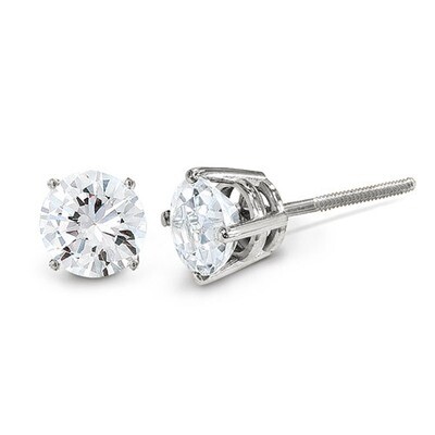 0.60ct Diamond Stud Thread on off Post Earrings 14k White Gold ST3-60W, MPN: ST3-60W, 883957411736