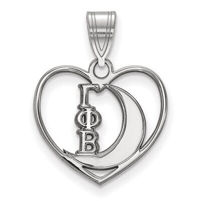 Gamma Phi Beta Heart Pendant Sterling Silver SS040GPB, MPN: SS040GPB, 886774608471